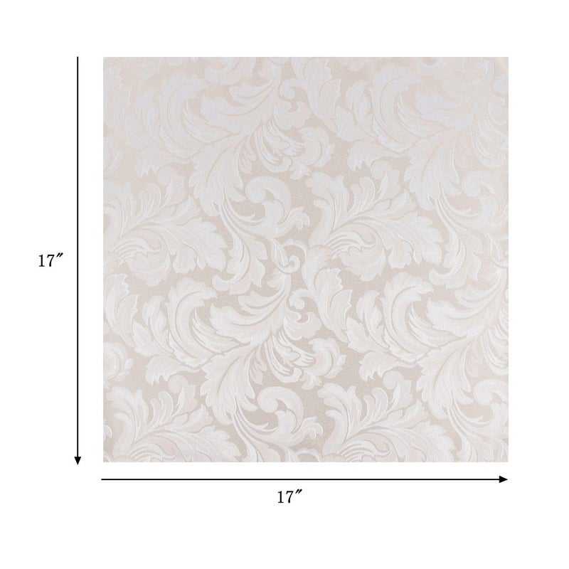 EHouseHome Damask Jacquard Cloth Napkins Waterproof Spillproof Polyester Fabric Napkins Beige, Set of 12, 17 x 17 Inch - Image 5